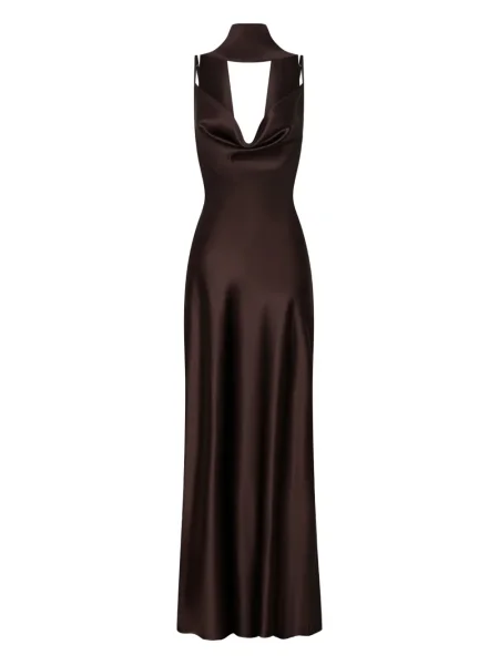 Maksi sukienka maxi Nicholas garniturowa brązowa