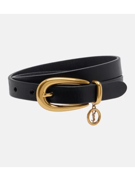 Cu centură curea Saint Laurent din piele negru