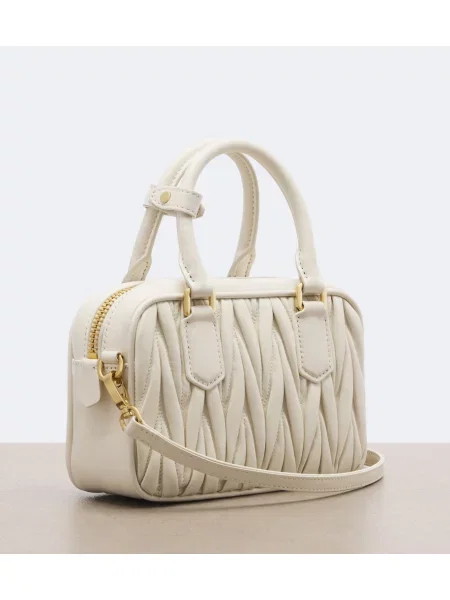 Top Miu Miu din piele alb
