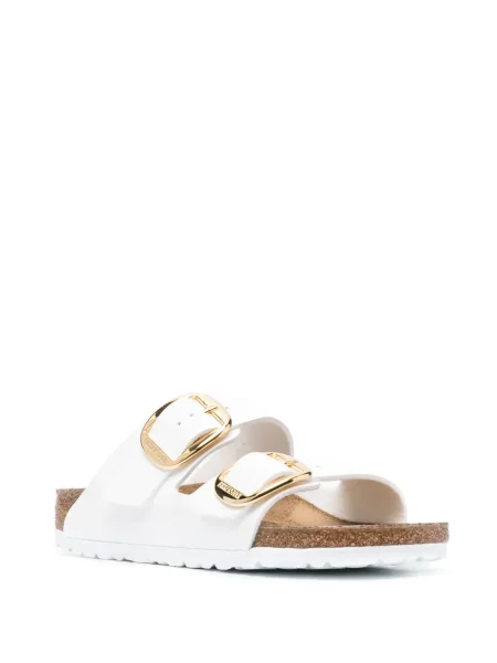Sandale Birkenstock din piele cu cataramă alb