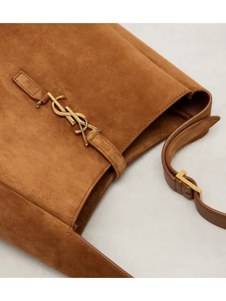 Geantă Saint Laurent din piele de căprioară maro