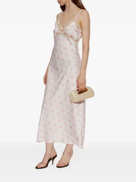 Rochie midi Loveshackfancy cu model floral cu imagine roz