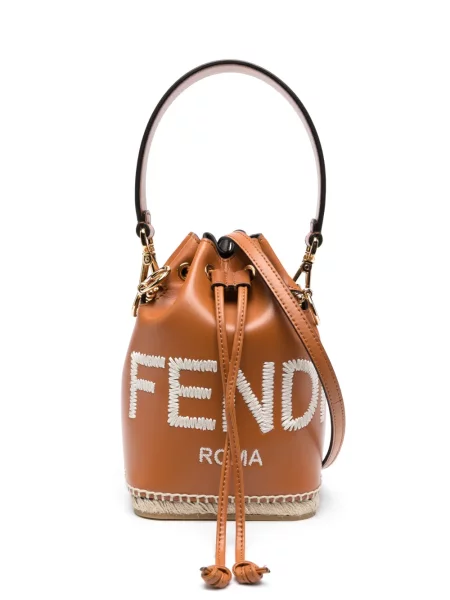Geantă bucket Fendi Mon tresor din piele maro