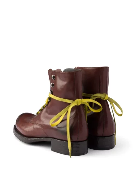 Botine Prada din piele maro