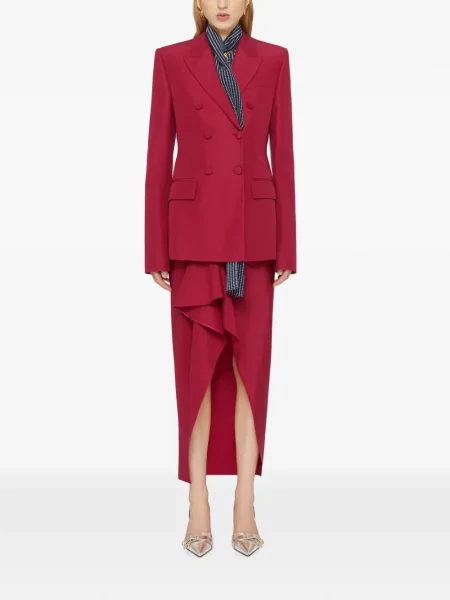 Fustă midi Givenchy cu volane asimetrică roșu
