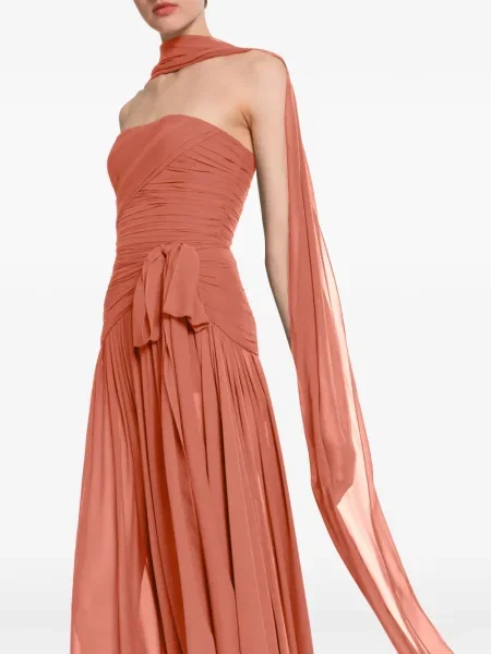 Rochie maxi Elie Saab de mătase de costum roz