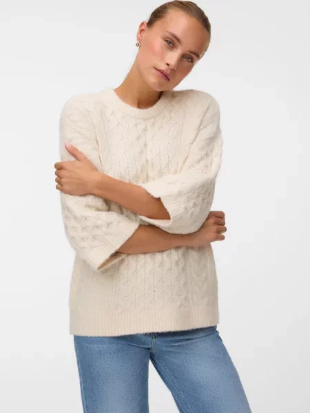 VERO MODA Pulover VMPAULA ecru