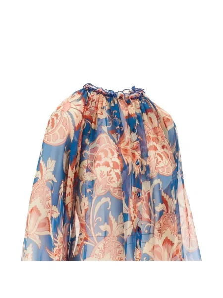 Top Etro cu model floral albastru