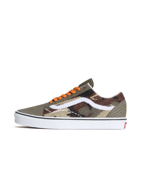 VANS Rövid szárú sportcipők Old Skool Ek barna / zöld / fekete fehér