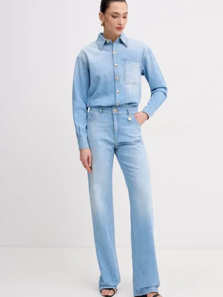 Elisabetta Franchi kombinezon jeansowy niebieski