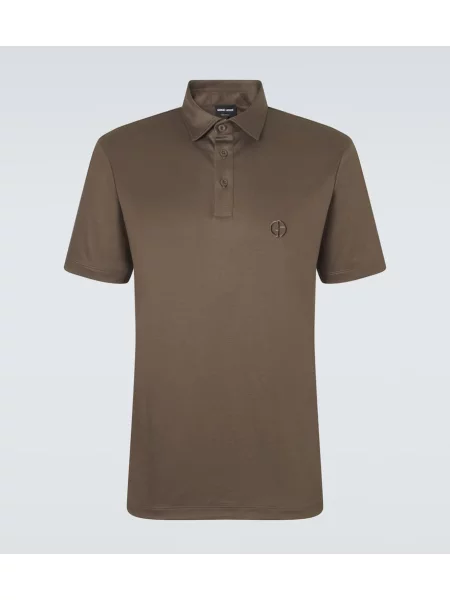 Polo majica Giorgio Armani rjava