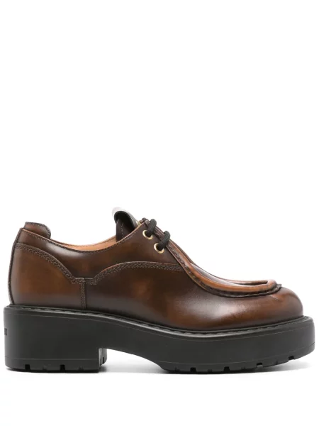 Pantofi loafer Miu Miu din piele maro