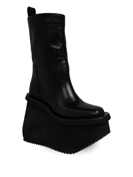 Botki Rick Owens skórzane na platformie czarne