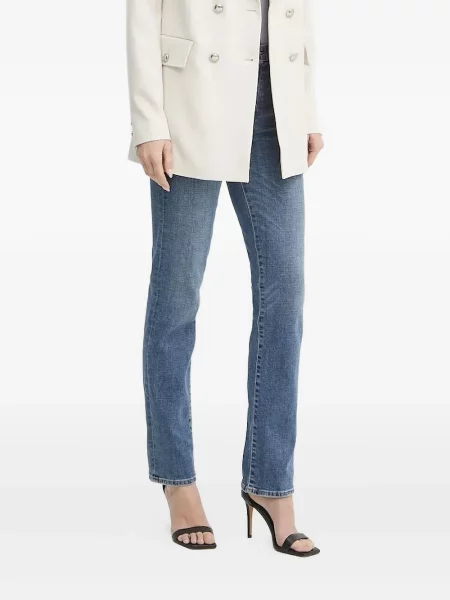 Blugi drepți Guess cu autograf albastru