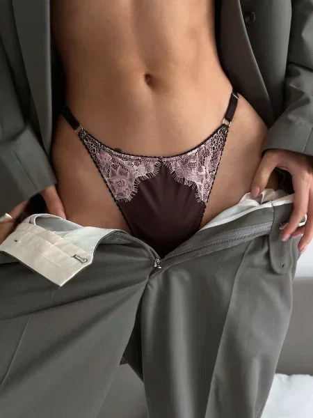 Сатинові Труси LINIYA темно-коричневий коричневі