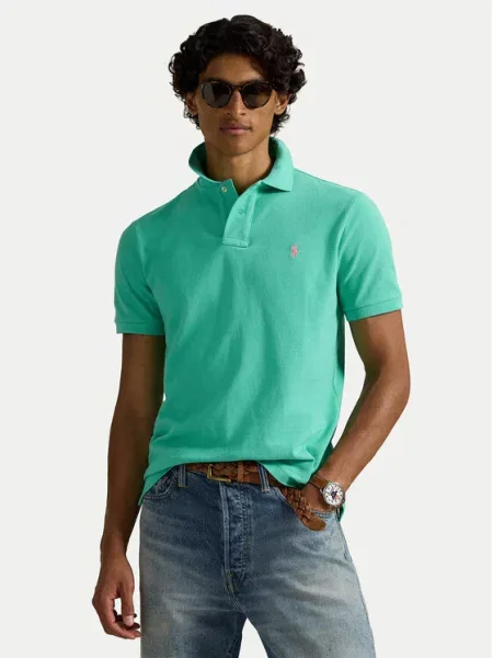 Koszulka polo Polo Ralph Lauren z siateczką zielona