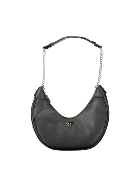 Lniana torebka Guess czarna