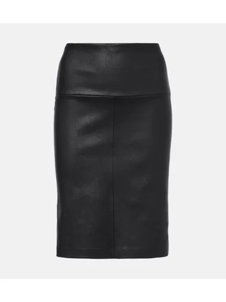 Fustă din piele Stouls până la genunchi negru