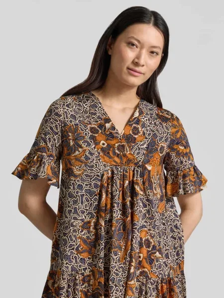 Sukienka kaftan o linii a z czystej bawełny model FUOCO' Weekend Max Mara