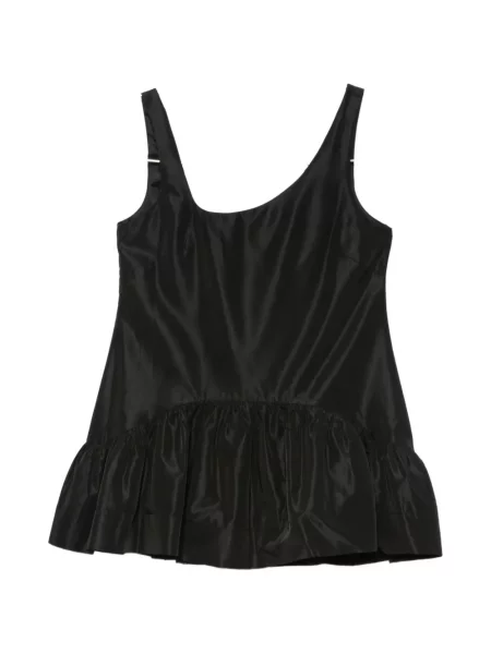 Top Simone Rocha cu volane asimetric negru
