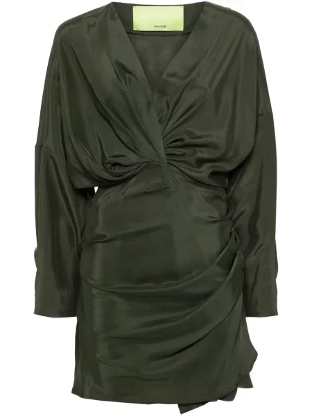Rochie Gauge81 de mătase verde