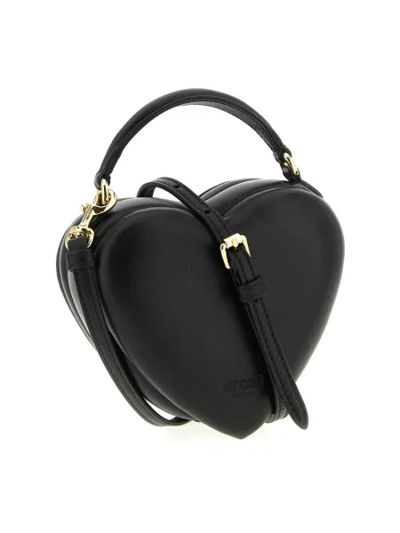 Lniana torebka Moschino czarna