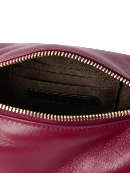 Кожена чанта за през рамо Furla с автограф червено