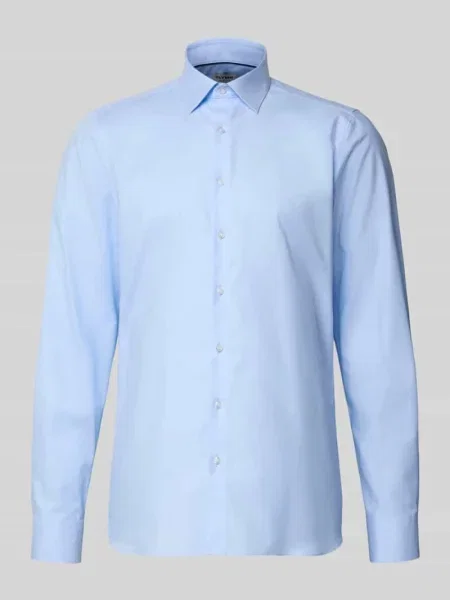 Koszula biznesowa o kroju slim fit z dodatkiem streczu Olymp Level 5 błękitna