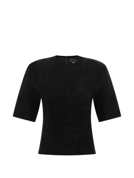 Tricou Stouls din piele de căprioară negru