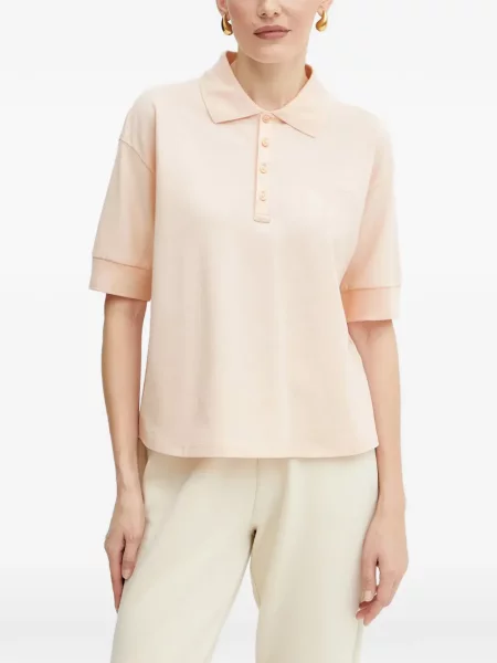 Tricou polo Armani Exchange cu autograf roz