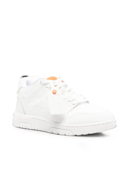 Sneakerși Off-white cu legături alb