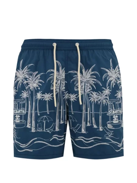 Slip de baie Mc2 Saint Barth cu broderie albastru