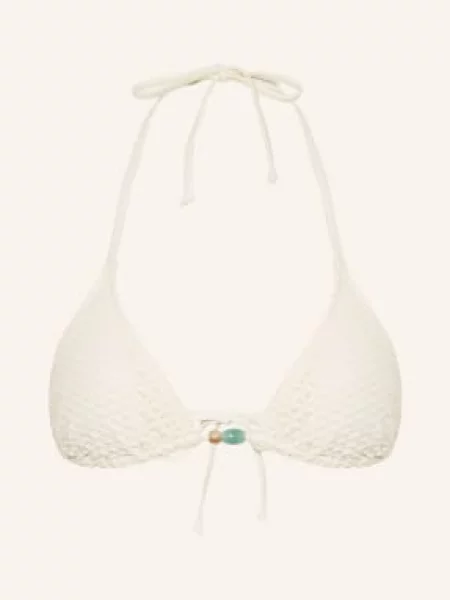 Mrs & Hugs Trójkątny Stanik Bikini Z Ozdobnymi Perełkami weiss