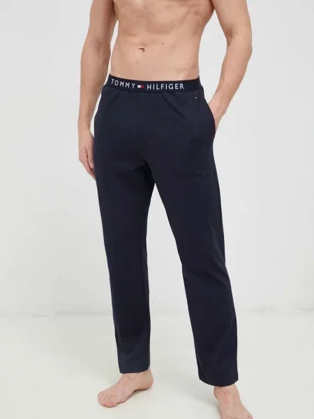 Tommy Hilfiger Underwear Pizsama nadrágok tengerészkék / piros fehér