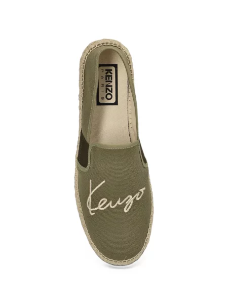Espadrile Kenzo cu broderie verde