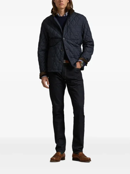 Vlněná zateplená džínová bunda Polo Ralph Lauren s oděrkami modrá