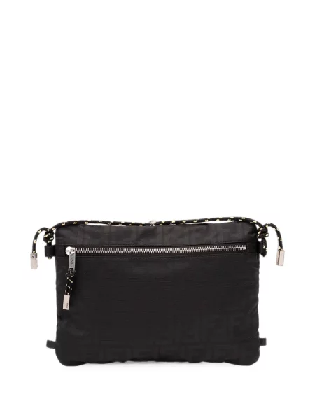 Jacquard crossbody torba Fendi s autogramom crna