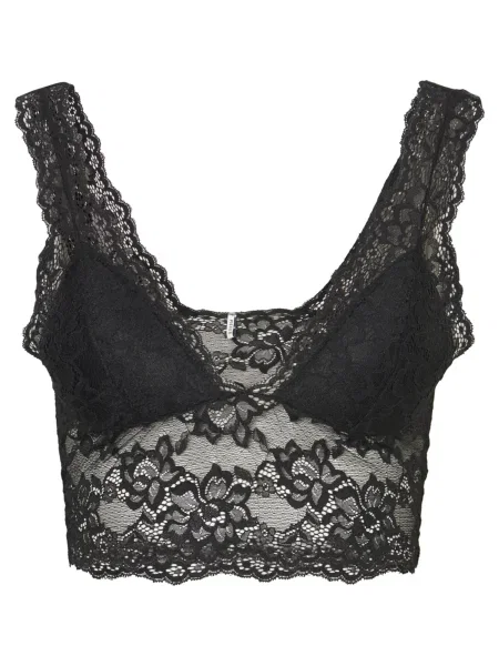 Pieces Sutien Bralette Lina Negru alb