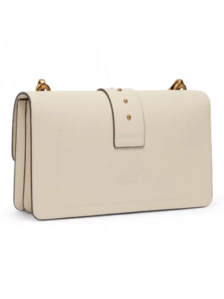 Torebka skórzana Pinko skórzana elegancka biała