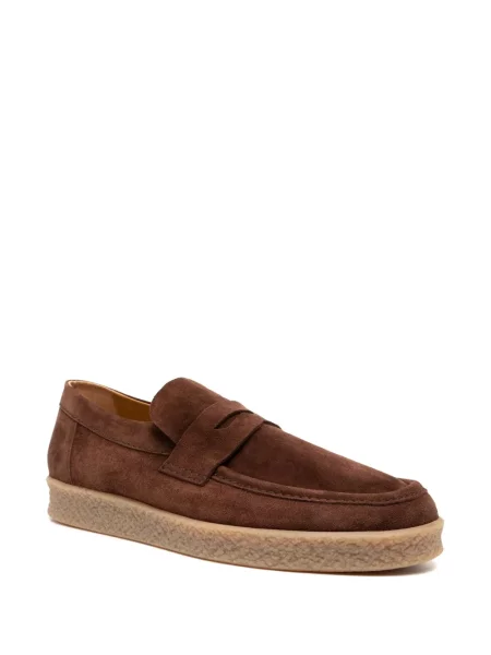 Pantofi loafer Lardini din piele de căprioară maro