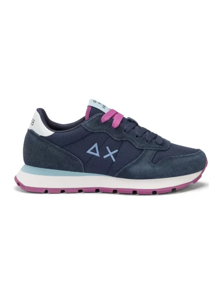 Sneakersy Sun68 skórzane casual niebieskie