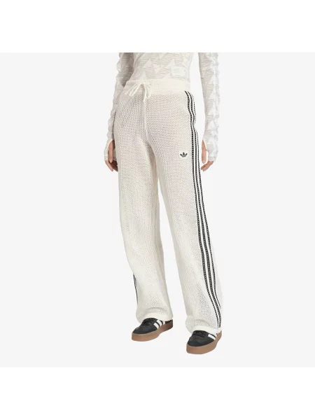Панталони adidas Knitted Crochet Firebird Track Pants Off White S бяло