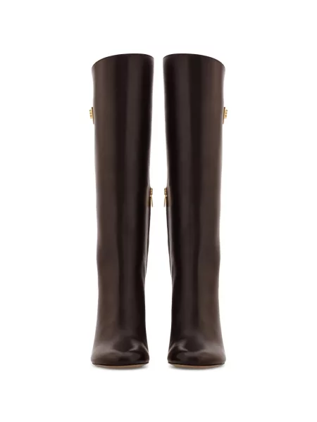 Botine Ferragamo cu cataramă maro