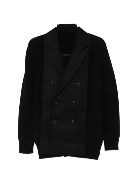 Cardigan Sacai cu două rânduri de nasturi negru