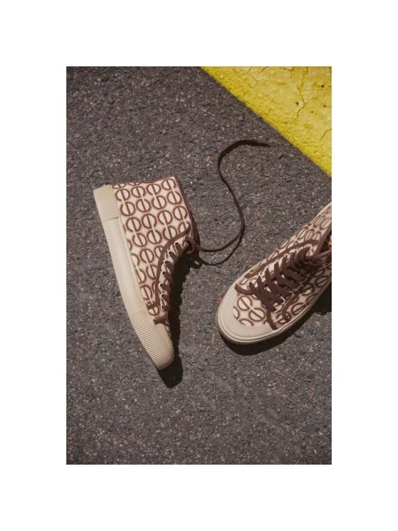 Високі кеди текстильні Estro бежеві