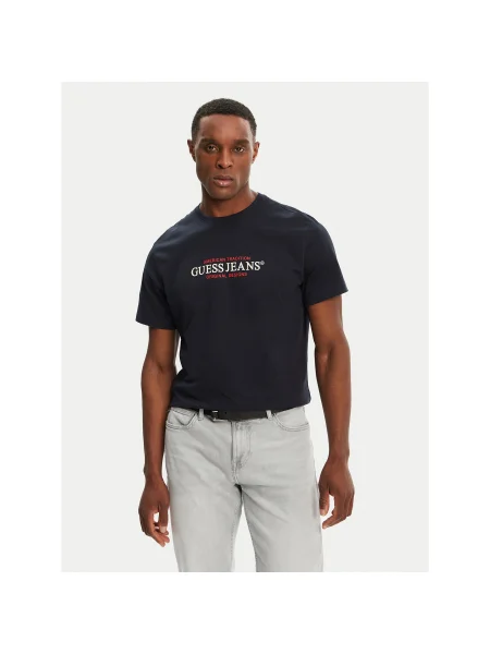 Guess Jeans Póló Regular Fit sötétkék