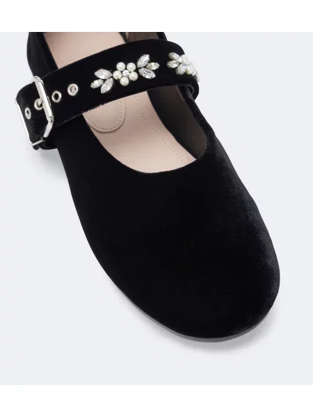 Pantofi cu toc Simone Rocha de catifea negru
