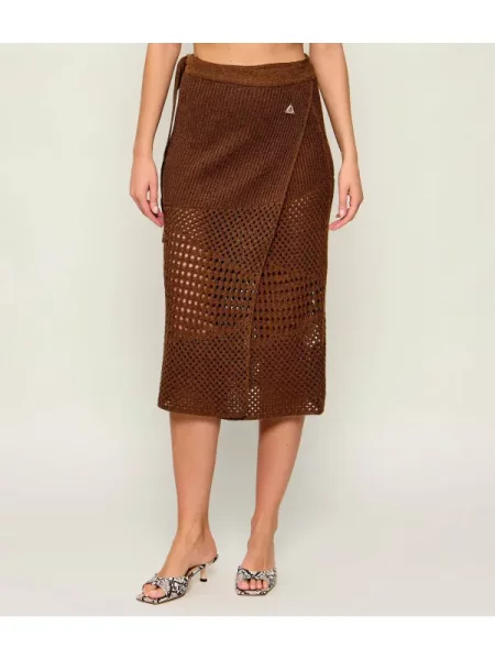 AKEP Len szoknya barna