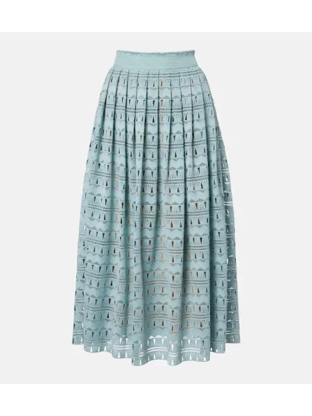 Fusta maxi Elie Saab de mătase albastru