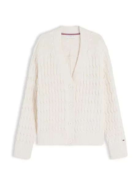TOMMY HILFIGER Geacă tricotată fildeş